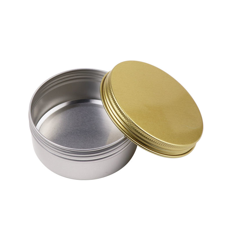 Round Silver Candy Cosmetic Sample Containers Aluminium 5ml To 500ml Cream Jar
