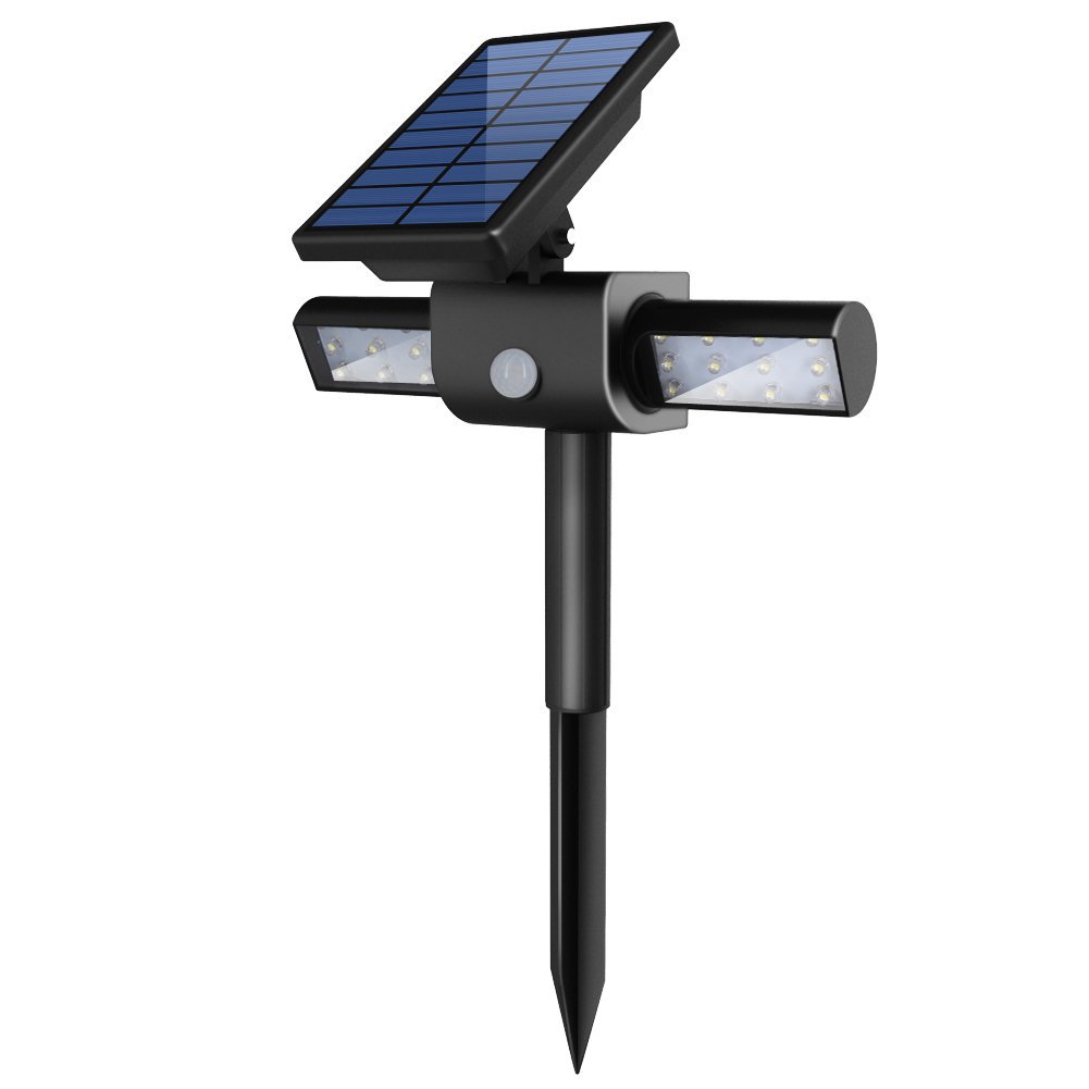 Solar Lights with Dual Head Waterproof Outdoor Landscape Lighting Garden Light
