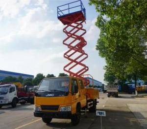Quality 500kg Heavy Hydraulic Elevating Platform Truck Mounted Scissor Lift with 14m wholesale
