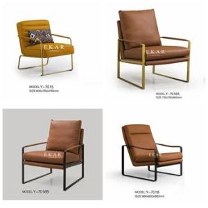 Quality Modern Armchair Leather Metallic Base Leisure Chair wholesale