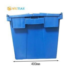 Quality ISO9001 Plastic Logistic Box HDPE 60L Attached Lid Distribution Containers wholesale
