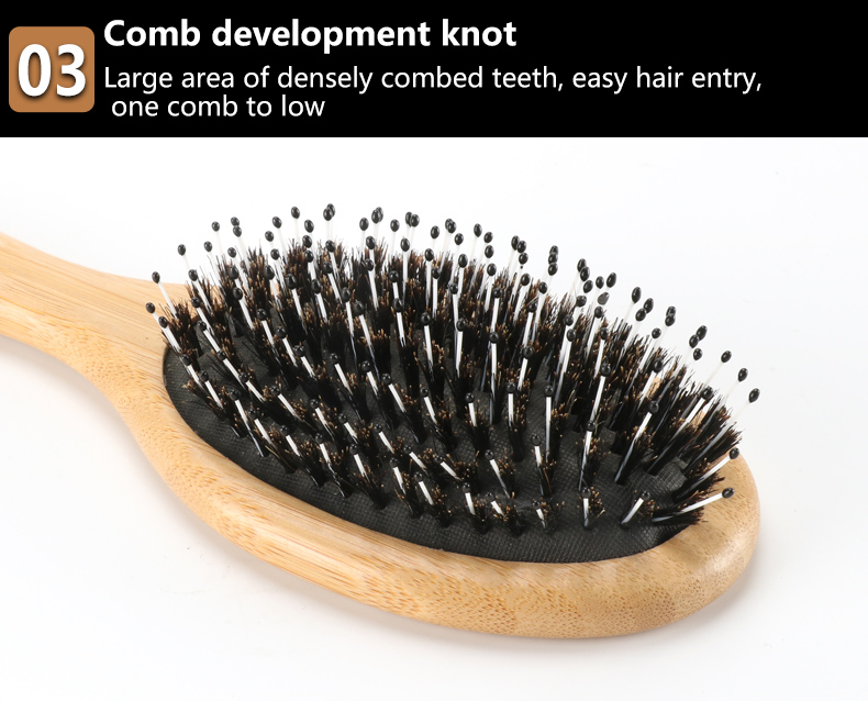 Laser Vent Wide Tooth Boar Bristle Hair Comb Wooden Anti Static Hair Brush For Women