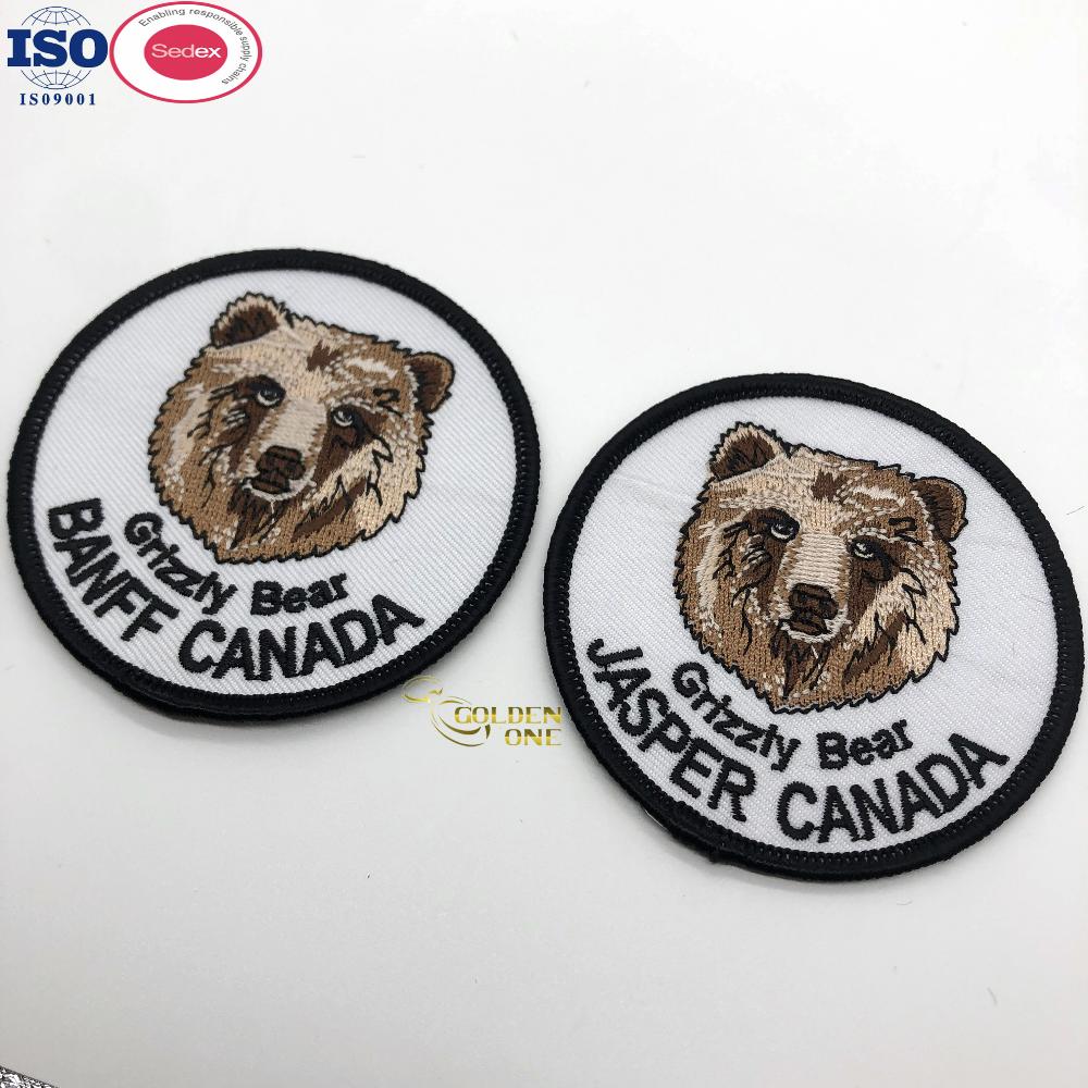 Moose Shape Chenille Embroidery Patch PVC Silicone Rubber Custom Logo With Border