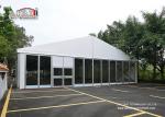 Glass Sidewall Aluminum Event Tent For Outdoor Temporary Party , White Roof