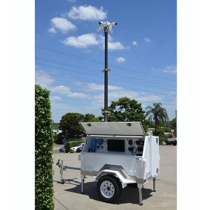 Quality mobile solar trailer mounted lockable telescoping pneumatic mast aluminum mast 4.5m height wholesale