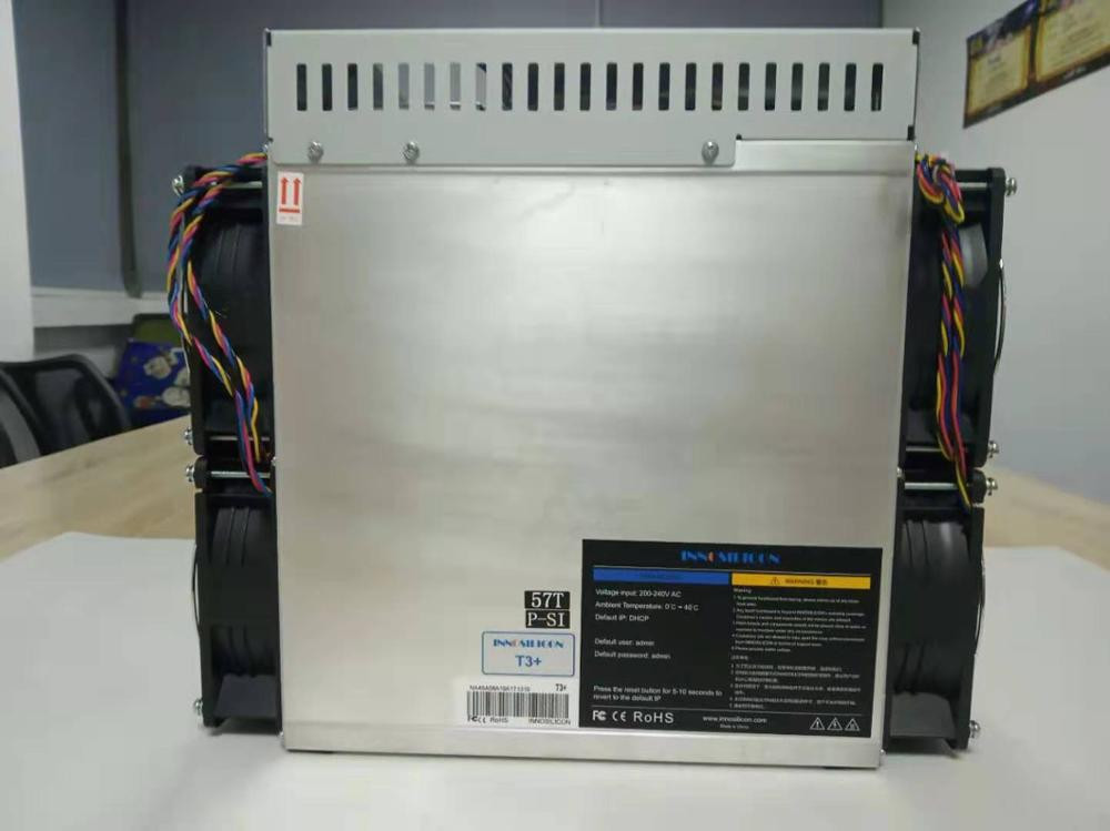 BTC ASIC Blockchain Miner Crypto 3300W Innosilicon T3+ 57T 2 Fans