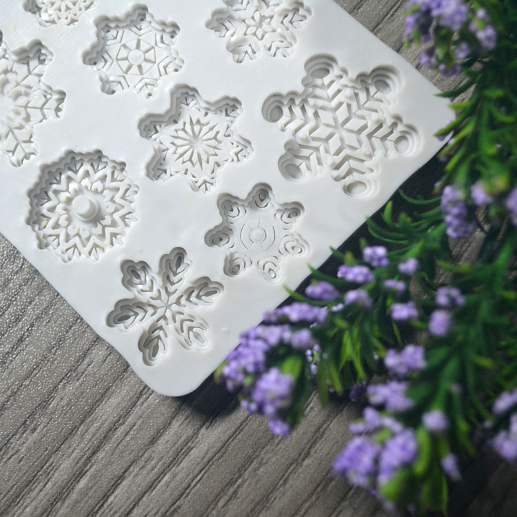 Silicone Cake Fondant Silicone Moulds Food Grade Handmade Diy Snowflake Shape