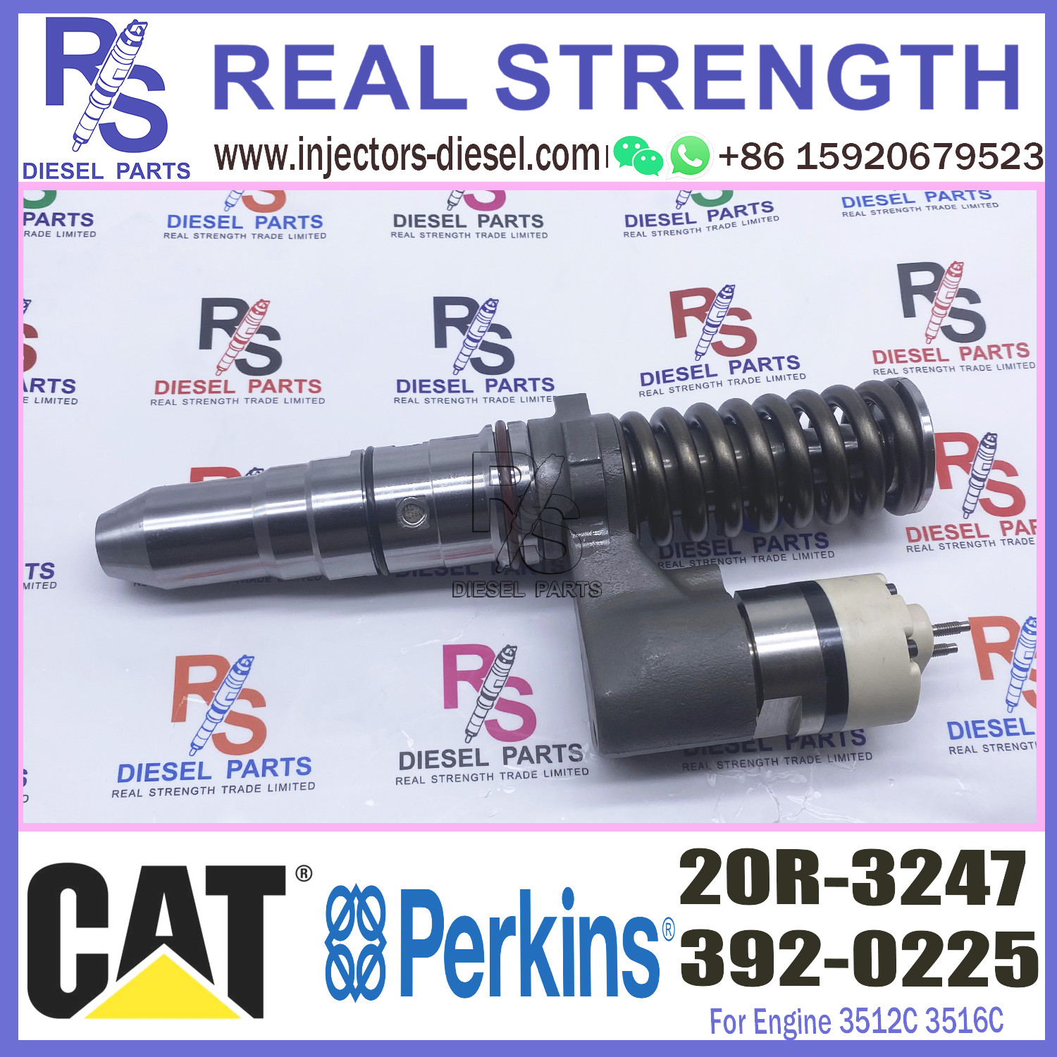 Diesel Fuel Common Rail Injector 392-0225 20r-3247 For C10 C12 Engine 3512c 3516c