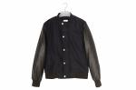 Daily Autumn Black Navy Boy'S Melton Bomber Jacket 100% Polyester