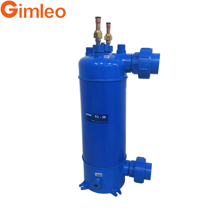 MHTA-3 Titanium Tube Heat Exchanger With PVC Shell / 12.7 Refrigerant Connector