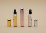 Personal Care Refillable Glass Perfume Bottle Metal Bright Color Gold Pink