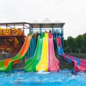 Quality Solid Color Open Fiberglass Amusement Park Water Slide Tube For Aqua Park wholesale