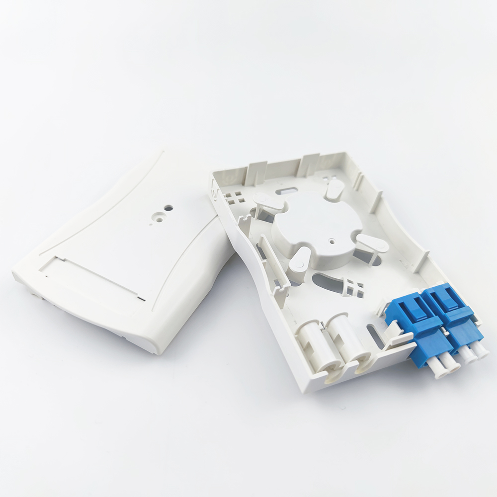2 Cores Fiber Optic Socket Panel Wall Mounted for Indoor FTTH Network Application