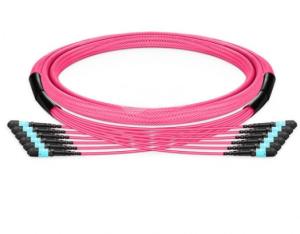 Quality Pink OM4 MTP MPO Fiber Cable Multimode 24-144 Fibers Senko wholesale