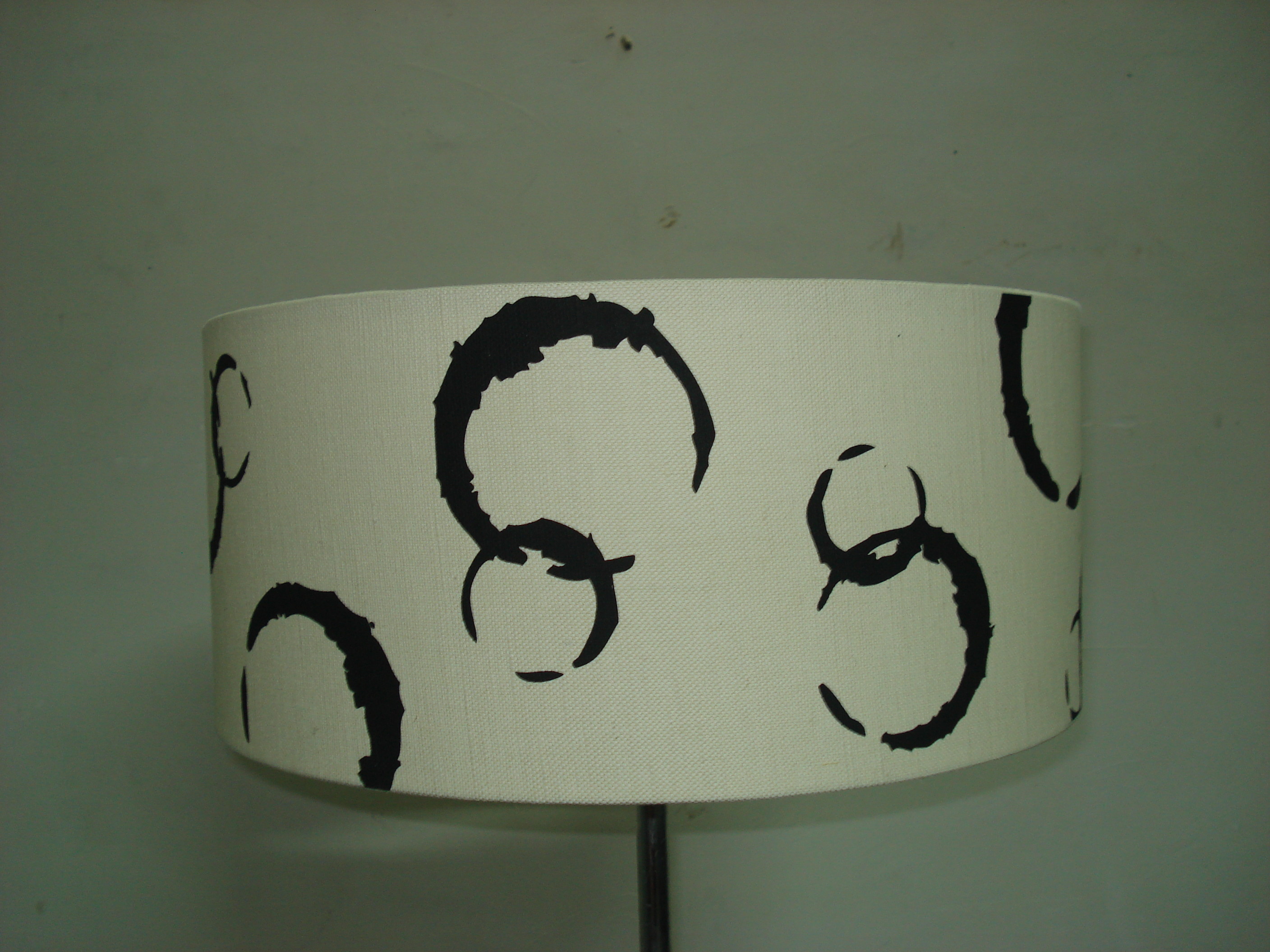 Faux Linen Bubbles Digital Print Lampshades 3 Gimbal Easy Fit