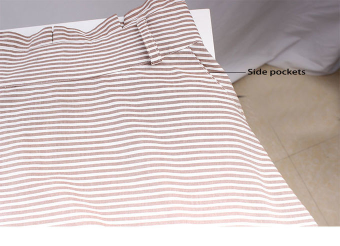 Women 100 Organic Cotton Striped Midi Skirt