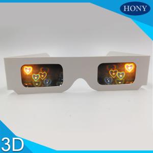 Quality Double Cardboard Frame heart diffraction glasses , 3d eye glasses For Lovers wholesale