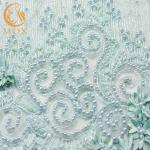MDX Soft 3D Floral Embroidered Lace Fabric Handmade For Party Dresses