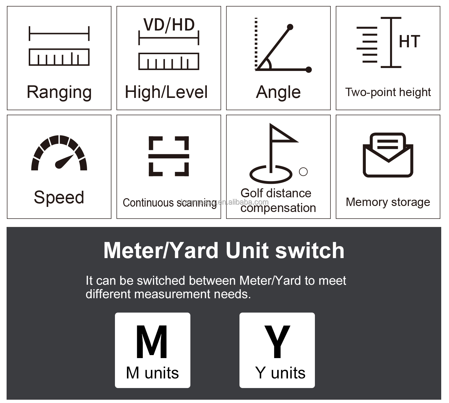 500Yd Digital Laser Rangefinder for Golf Range Finding and Long-lasting Distance Measurement