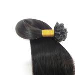 Black Color Keratin Nail U Tip Hair Extensions Double Drawn 18" To 24"