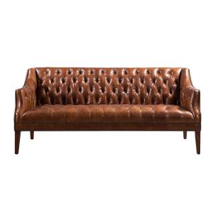 Quality Three And Two Seater Vintage Leather Sofas With Wooden Legs wholesale