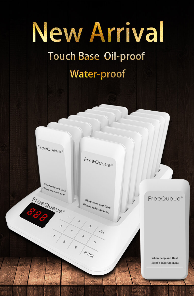 New design 800m long distance wireless calling system with 16 pagers for restaurant