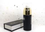 40 Ml Gift Packaging Black Frosted Glass Lotion Pump Bottle With Silver Caps