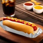 Disposable Package for 6'' Food White Fluted Sandwiches Hamburgers and More in