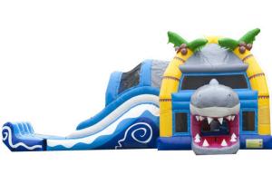 Quality Shark Inflatable Fun House Bouncer Castle , Rental Small Inflatable Bounce House wholesale