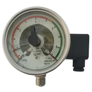 Quality Liquid 9 Kg Per CM2 4 Inch 10cm Electric Contact Pressure Gauges 3/8'' NPT wholesale