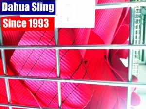Quality 150 MM 5 Ton Red Heavy Duty Polyester Webbing Roll TUV GS Certificate wholesale