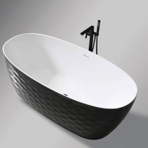 Quality Household Acrylic Black Corner Bathtub Stand Alone Stain Resistant OEM wholesale