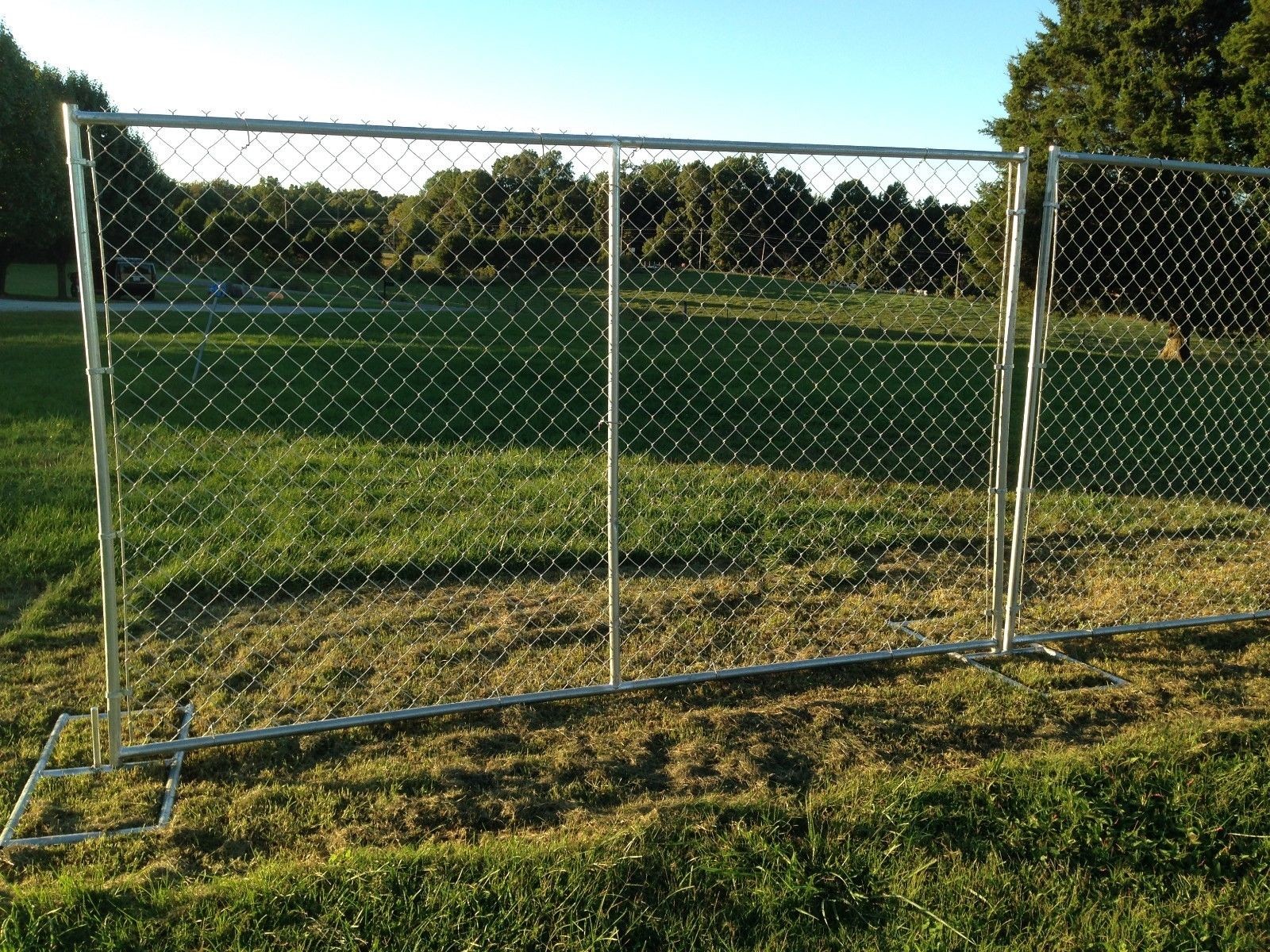 10ga Wire 6x12ft Temporary Security Fencing With Chain Link