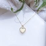 18 Inch Sterling Silver Heart Pendant Necklace Rhodium Plating