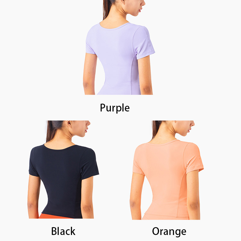 Light Nuls Sexy V Neck Running T Shirt Yoga Women's Short Sleeve Athletic Tops