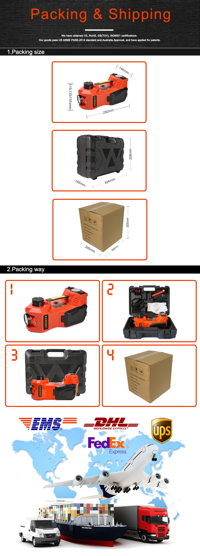 3 Ton 5 Ton Multifunctional Hydraulic Floor Jack With Air Compressor Black