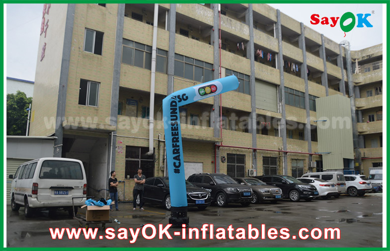 Inflatable Waving Man 3-5mH Blue AIr Dancer With Logo And Company Name For Advertsing