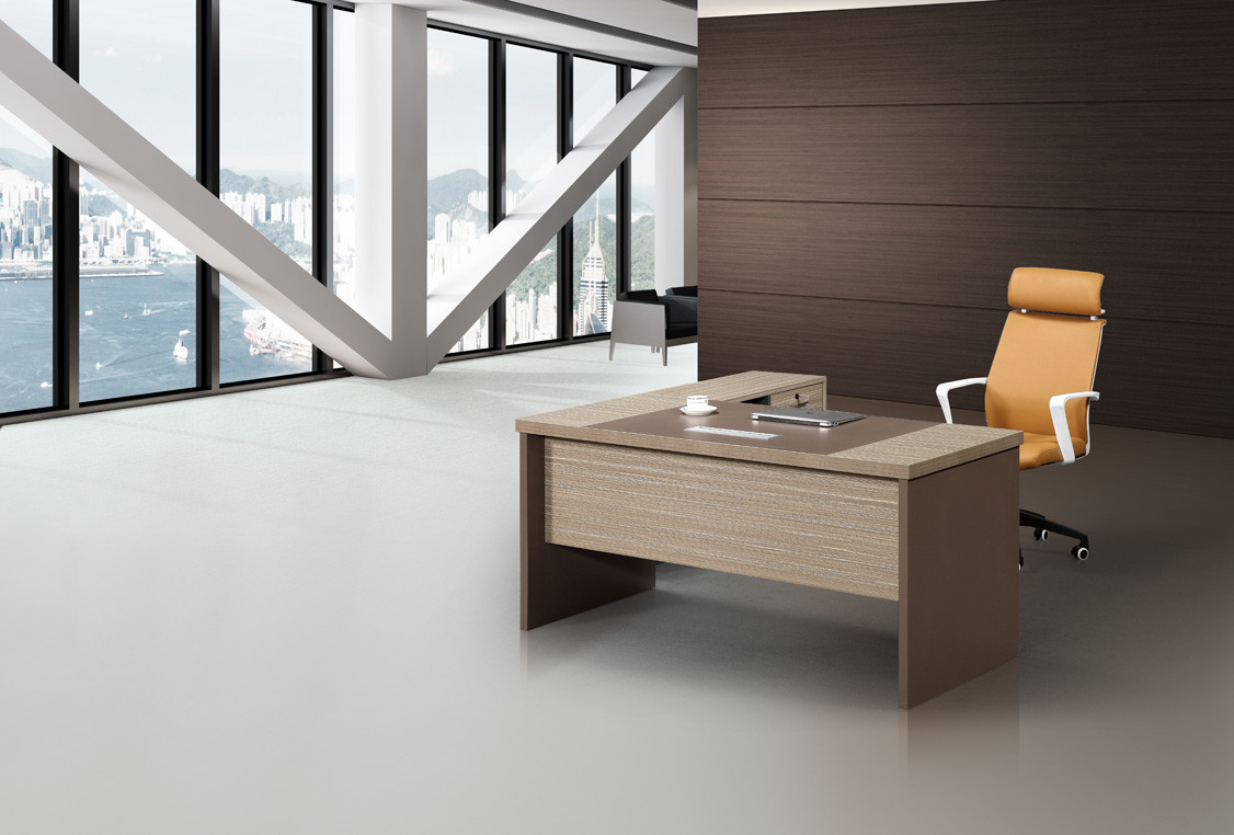 CEO Chairman Office Manager Desk Modern Style 1800W*800D*750Hmm With Large Bookcase