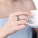 Temperamental Queen'S Crown Pink Heart Pave Diamond Ring S925 Diamond-Encrusted