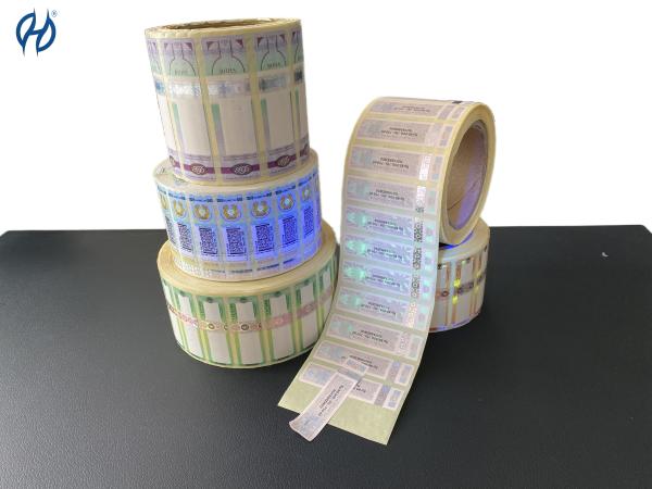 Double Layered Tax Stamp Sticker Labels Customized Logo Waterproof Vinyl