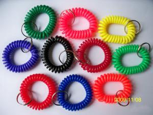 Quality Hot sales China factory wholesale high quality plastic wrist coil key holders key chains wholesale