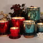 Fashion Scented Jar Candle Soy Wax Carved Glass Domed Candle Jar For Home /