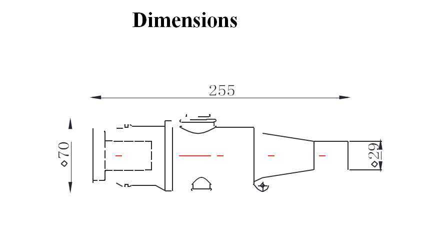 225mm Length Dead Break Connector , 250A Straight Tube Connector
