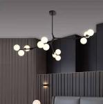 Modern LED Chandelier Glass Balls Ceiling Chandeliers Living Room Kitchen