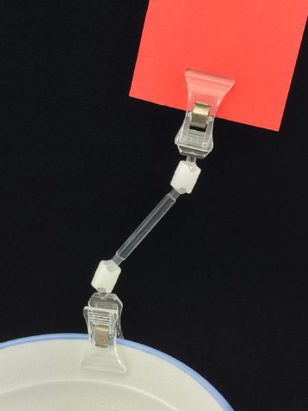 Retail Clear Plastic POP Sign Holder Display Clip For Supermarket Store