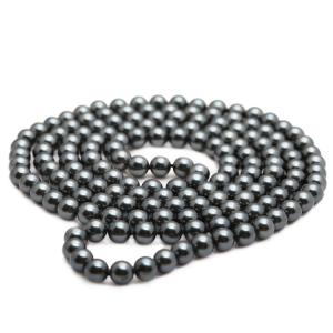Quality Luxury Black Round 8mm Shell Pearl Sweater Necklace 55 Inches (N08736) wholesale