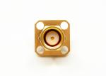 Female 18GHz Brass 4 Holes Flange Mount SMA Straight RF Connector