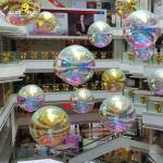 Pink PVC Inflatable Mirror Balls Event Decoration Big Shiny Balloon 1m-5m