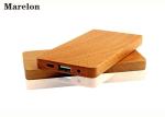 Thinnest Portable Wooden Power Bank , Wooden Phone Charger 4000mAh 125*65*10mm