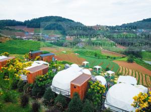 Quality Glamping Hotel Tent Geodesic Dome With Ventilation Window And Toilet wholesale